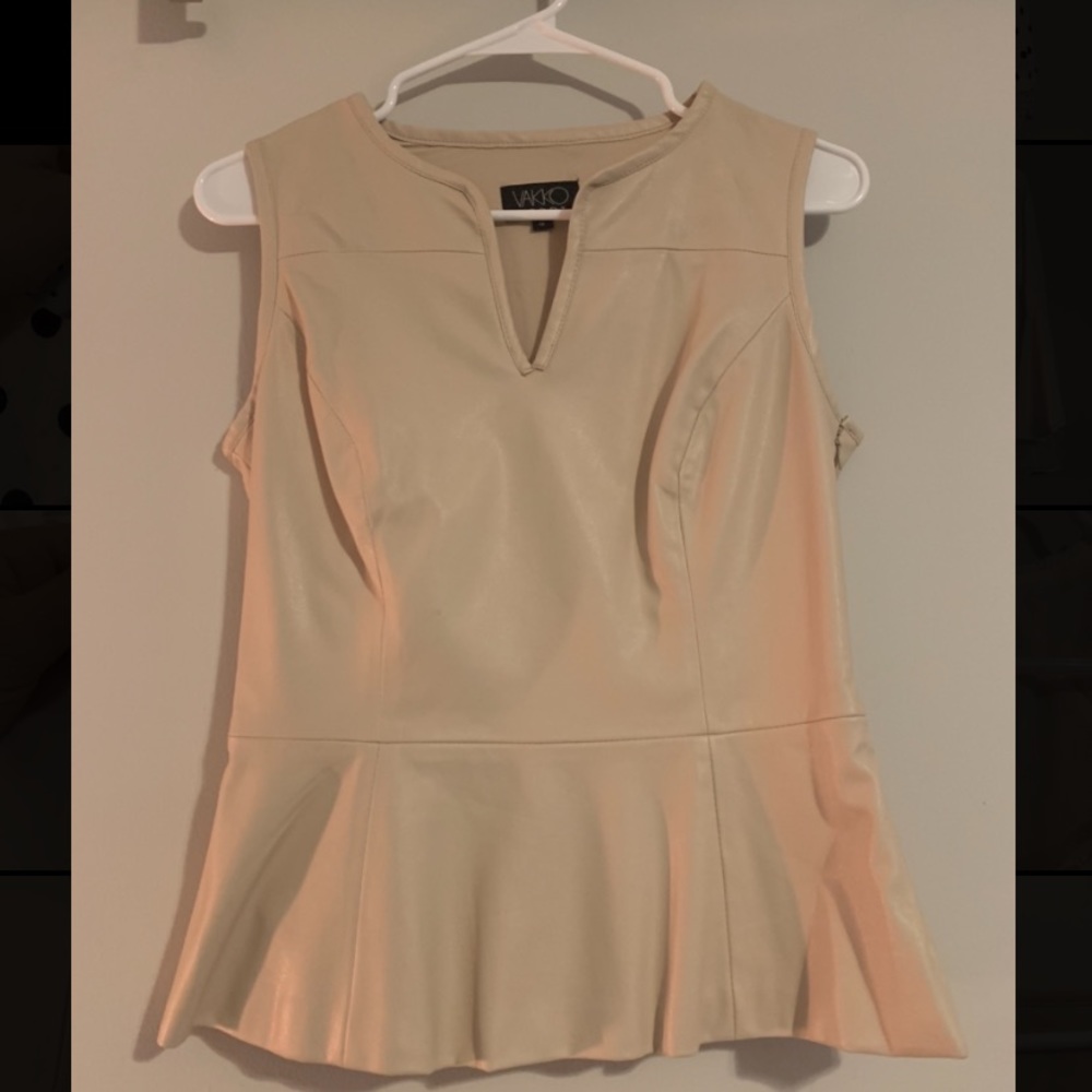 Faux Leather Peplum Top